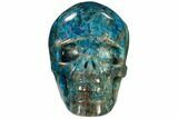 Polished, Bright Blue Apatite Skull #118093-1